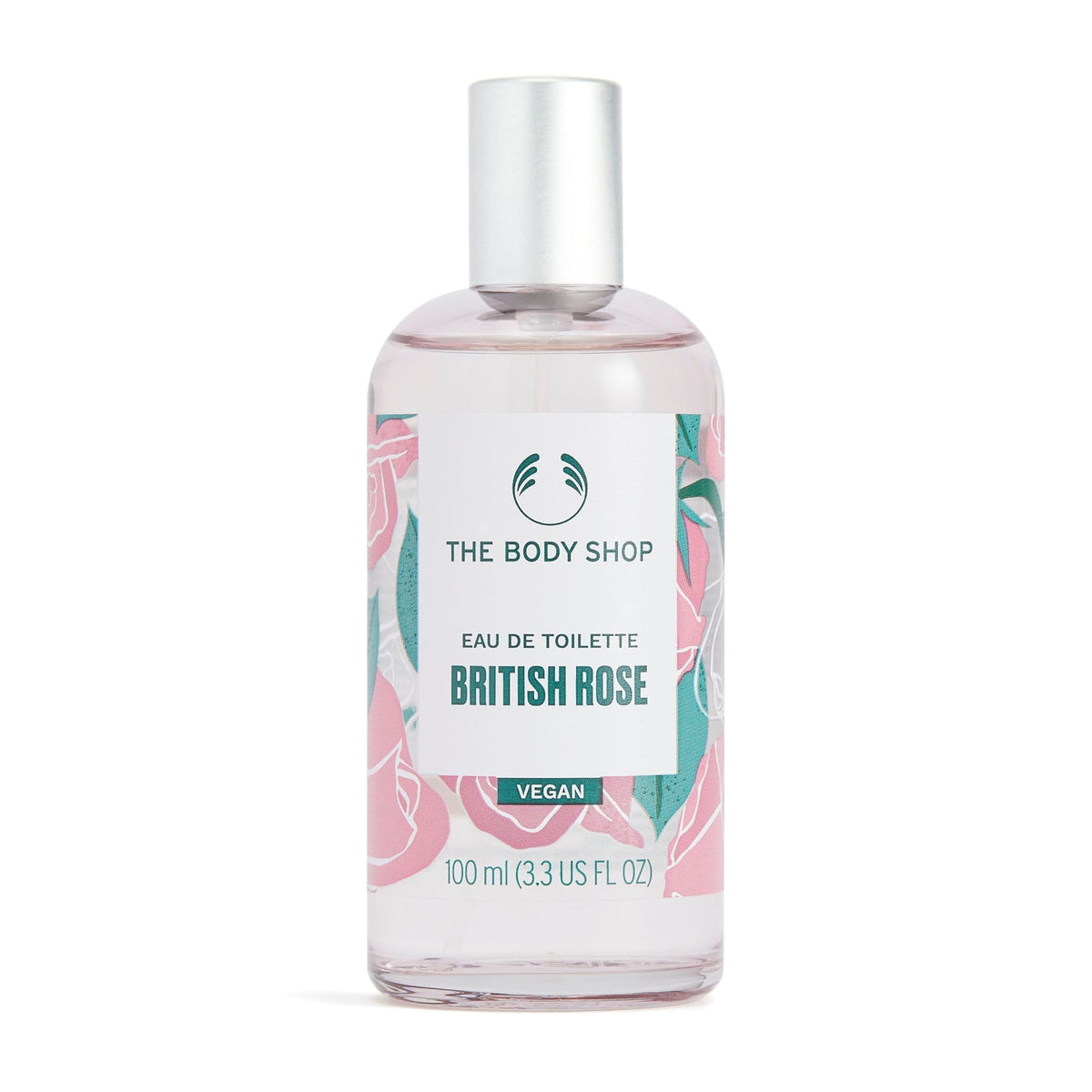 The Body Shop British Rose Eau De Toilette, Vegan Fresh Fragrance, 3.3 Oz, Pink