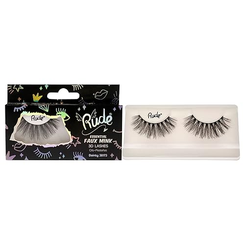 Rude Cosmetics Faux Mink 3D Lashes - Dainty Pair, Black, 1 Pc for Women