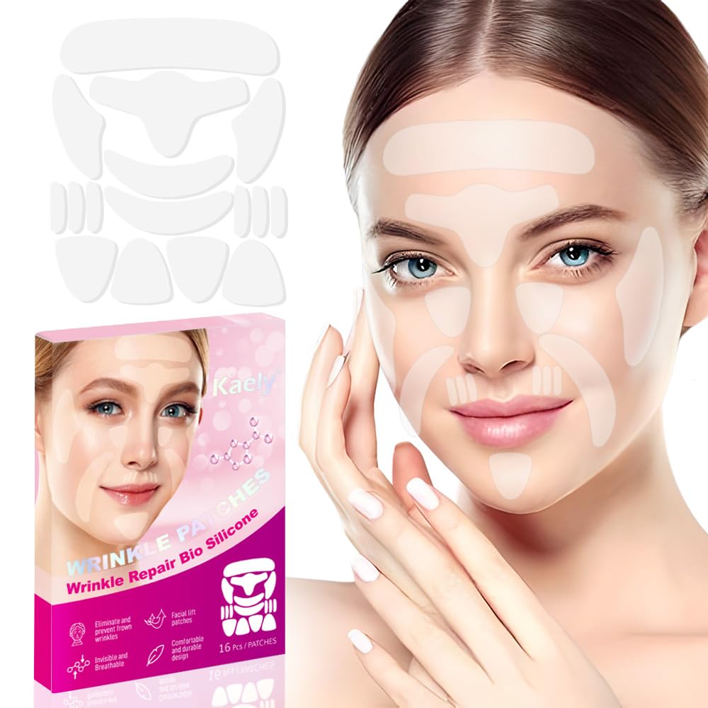 Kaely 128 Pcs Face Tape For Wrinkles - Overnight Smoothing Silicone Patches For Skin Care