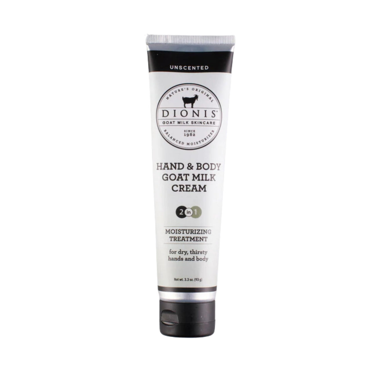 Dionis Unscented Goat Milk Hand & Body Cream 3.3 Oz - Hydrating, Cruelty-Free, Paraben