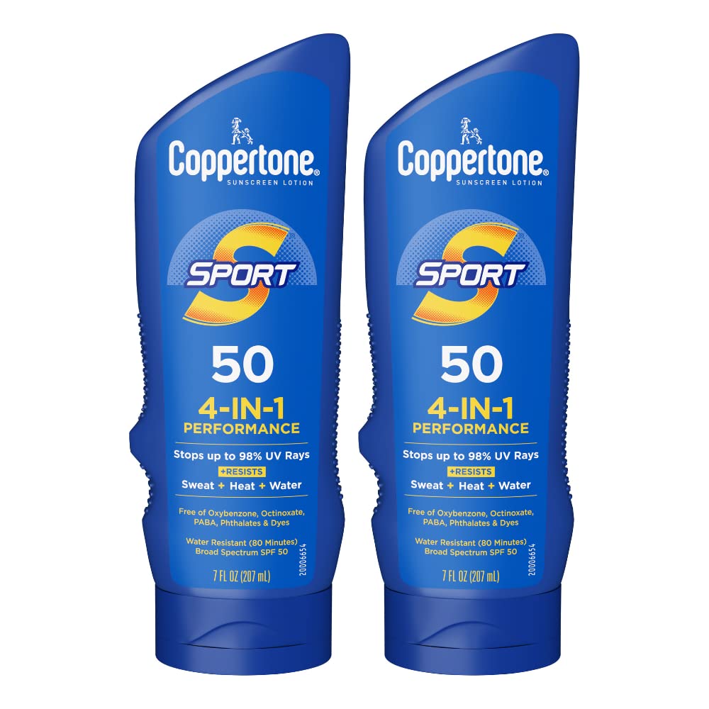 Coppertone Sport Sunscreen Spf 50, Water Resistant, 7 Fl Oz, Pack Of 2 - Broad Spectrum Protection