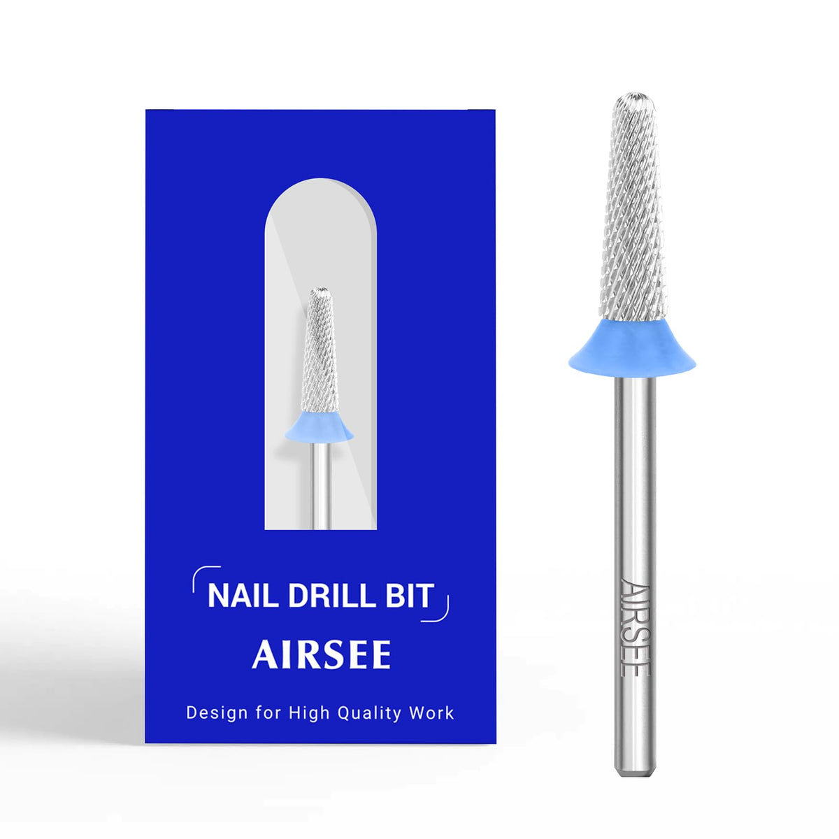 Airsee Tungsten Carbide Nail Drill Bit - 3/32&quot; Ball Top Tapered Cone Shape, Medium-M, Efile