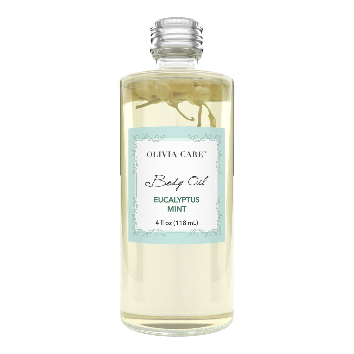 Olivia Care Eucalyptus Mint Body Oil - Vegan, Hydrating, Infused with Vitamin E & Omega Acids