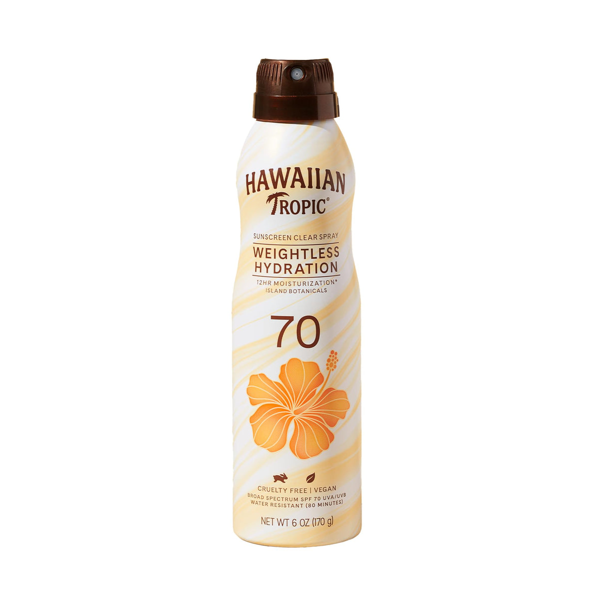 Hawaiian Tropic Weightless Hydration Clear Spray Sunscreen Spf 70, 6Oz - Oxybenzone Free