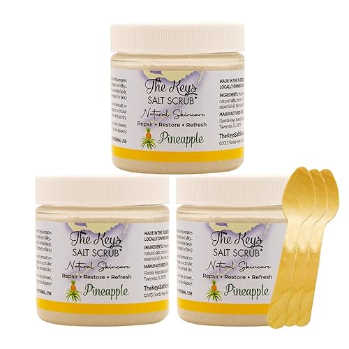 The Keys Salt Scrub Exfoliating Body Scrub - 3 Pack Travel Size With Pure Florida Sea Salt