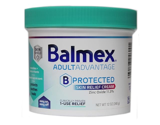 Balmex Adult Care Rash Cream With 11.3% Zinc Oxide, 12 Ounce - Skin Relief For Adults