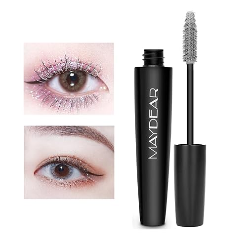 Maydear Silver Waterproof Mascara For Eyelashes, Long Lasting Color, Fast Dry Eye Makeup 0.35 Oz