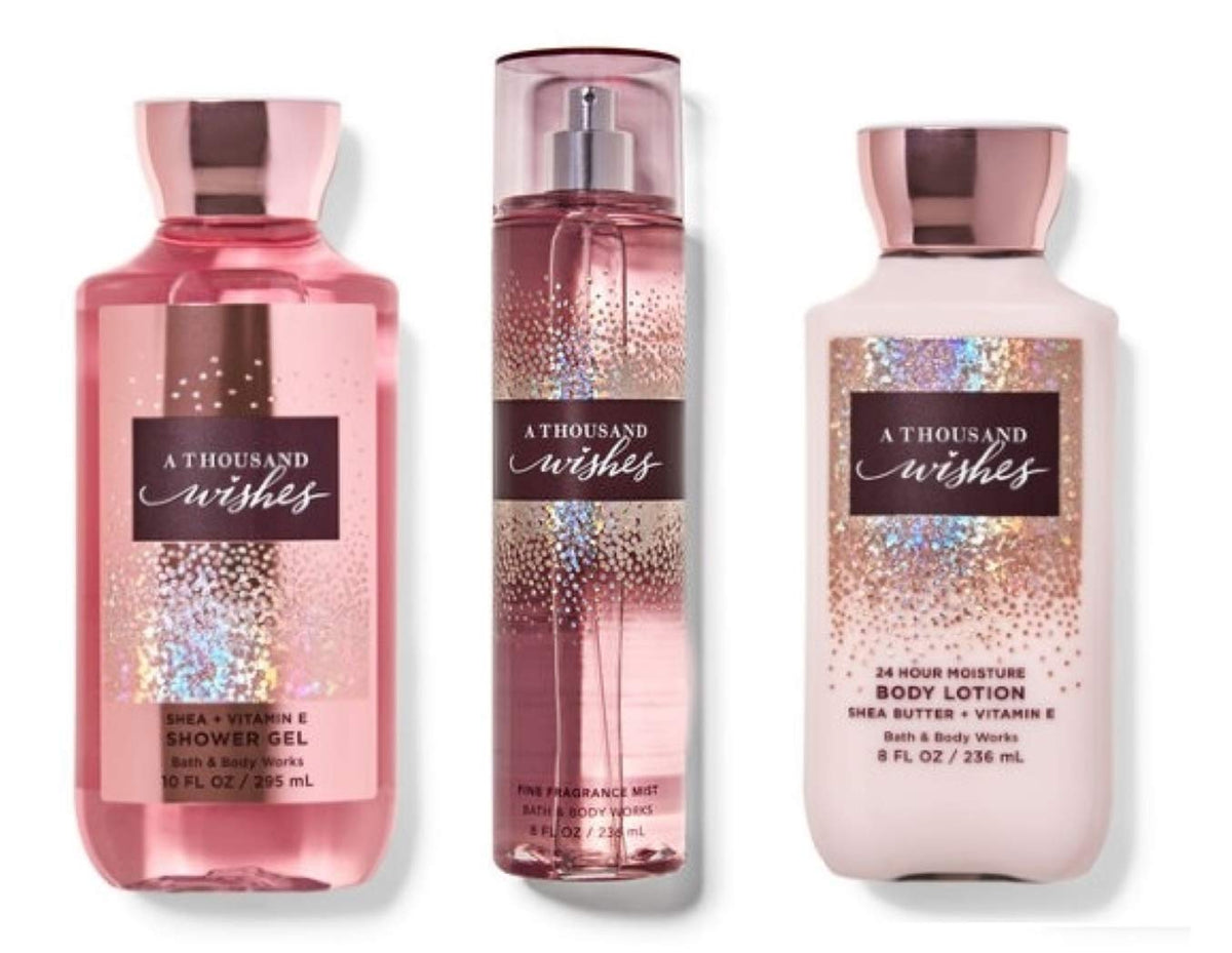 Bath & Body Works A Thousand Wishes Daily Trio Set - Gel, Lotion & Mist For Body Care