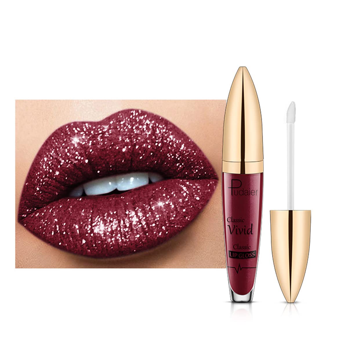 Easilydays Halloween Shiny Matte Lipstick #04 - Waterproof Glitter Lip Gloss For Makeup