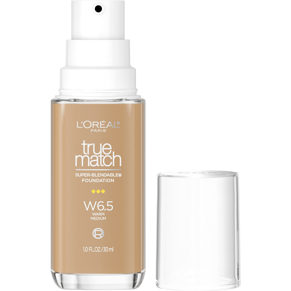 L’Oréal Paris True Match Foundation, Medium Coverage Liquid Makeup, Spf 17, W6.5, 1 Fl Oz