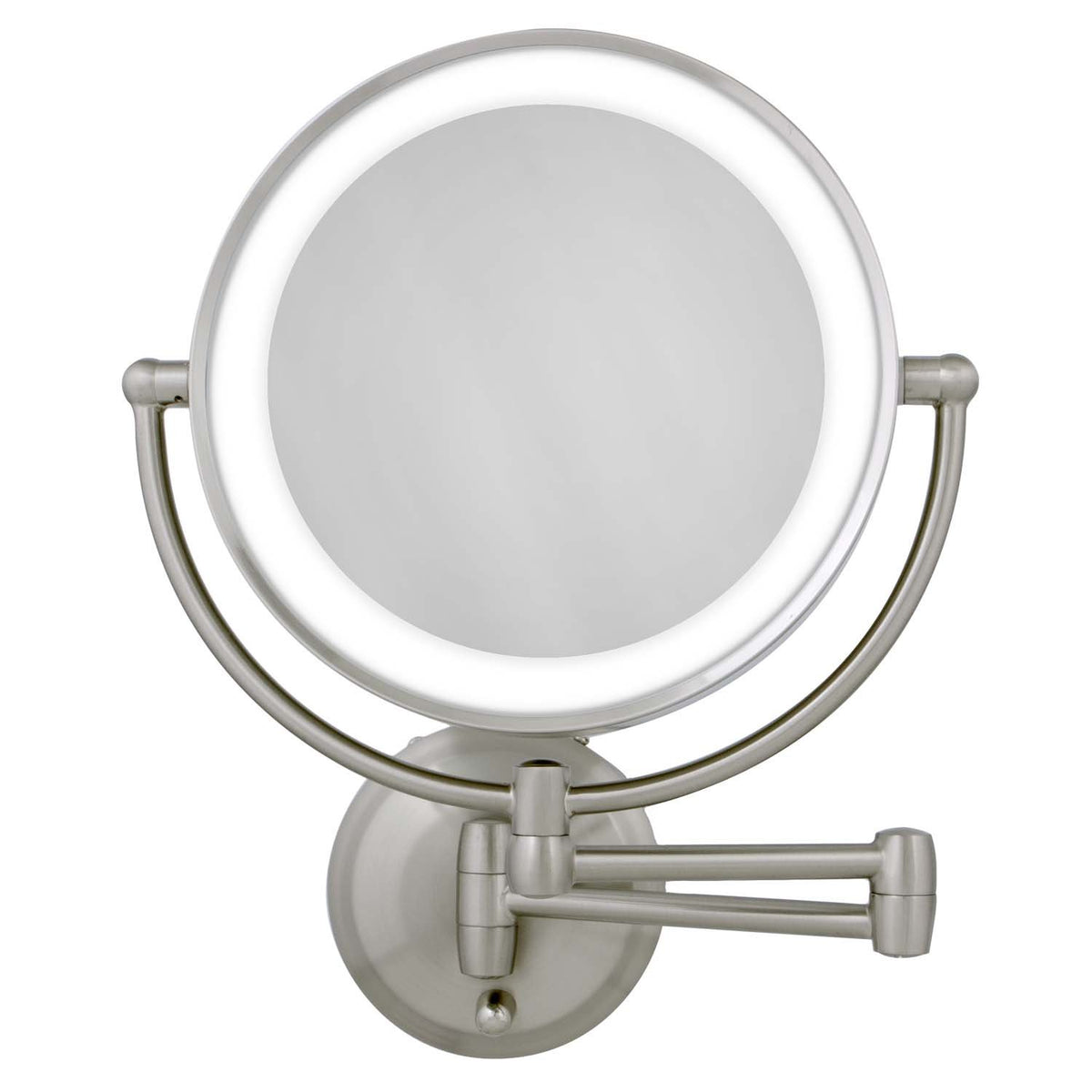 Zadro 11&quot; Led Wall Mounted Makeup Mirror - 10X/1X, Satin Nickel, Cordless Vanity Mirror