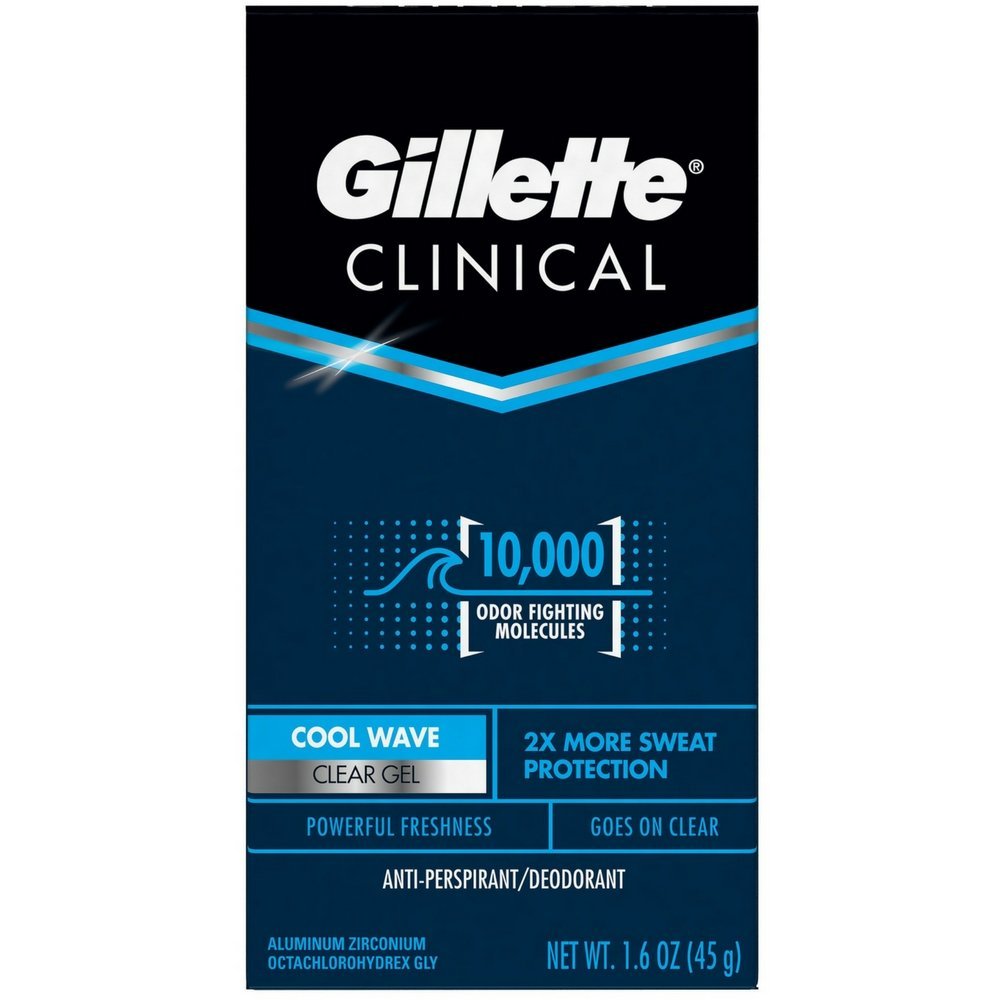 Gillette Clinical Clear Gel Anti-Perspirant/Deodorant, Cool Wave, 1.6 Oz