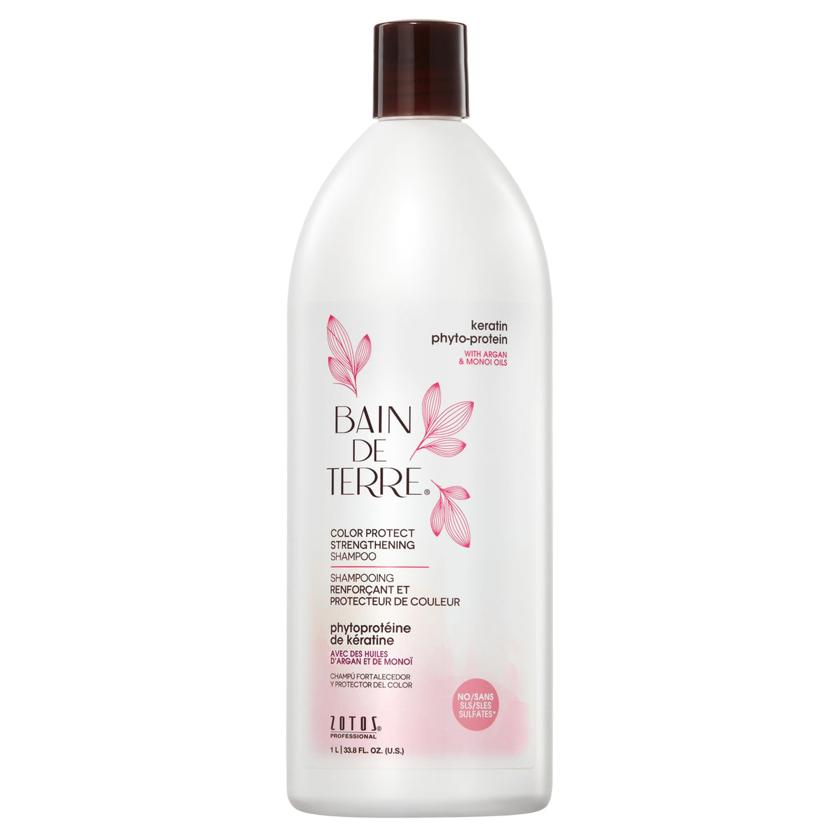 Bain De Terre Keratin Color Protect Shampoo, Sulfate-Free, 33.8 Fl Oz For Damaged Hair