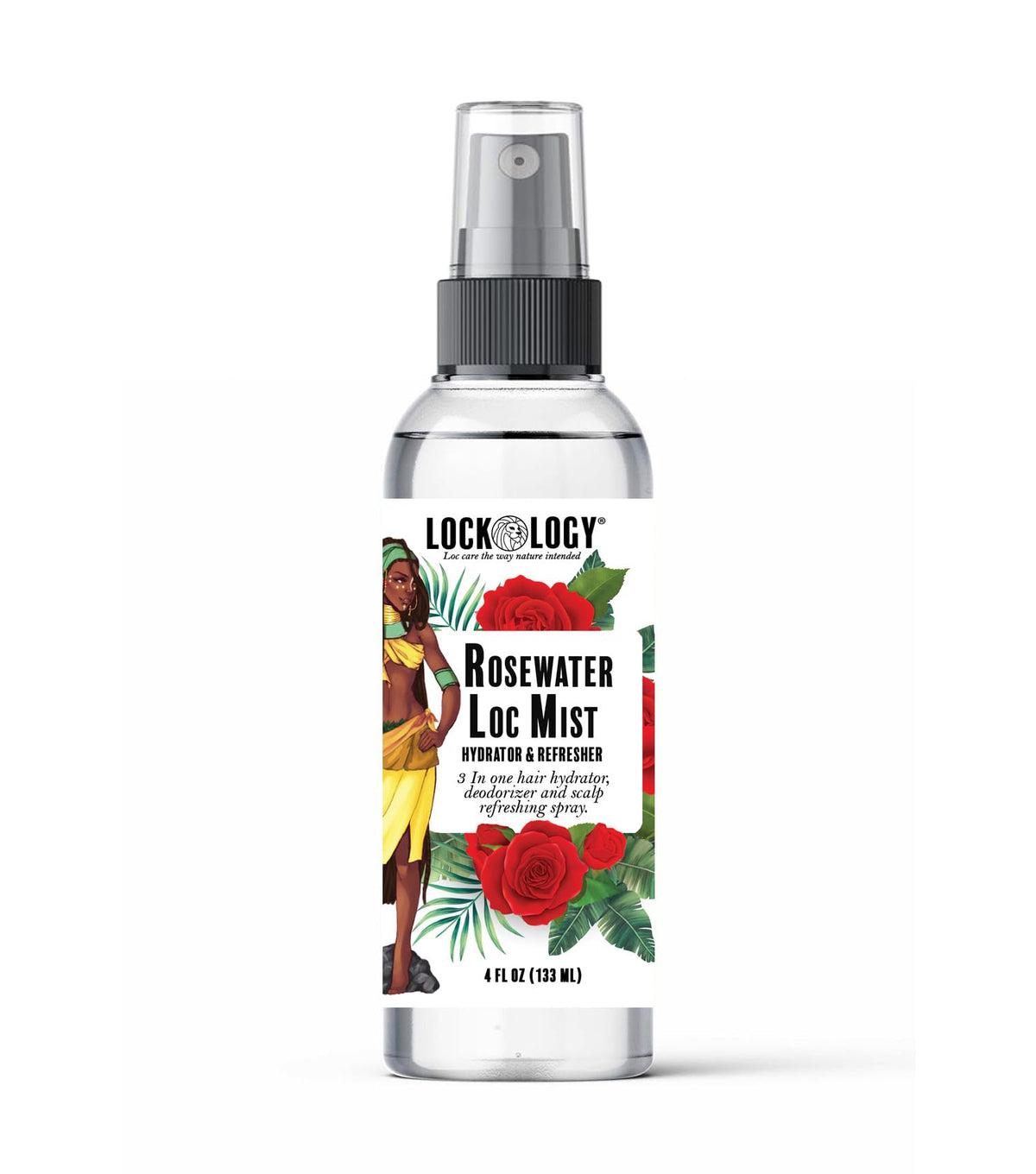 Lockology Rose Water For Locs - Natural Hair Moisturizer & Refresher Spray, 4 Fl Oz