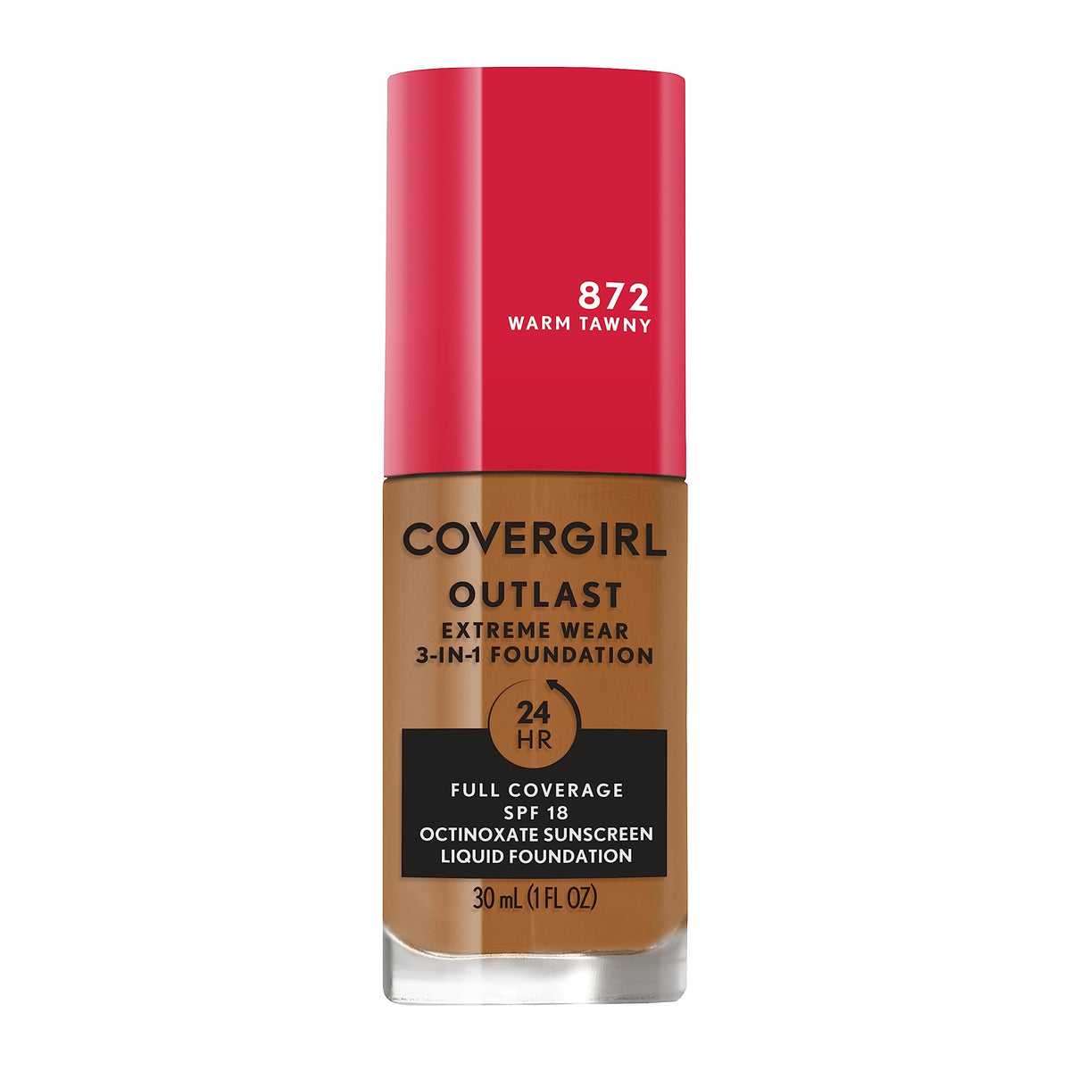 Covergirl Outlast Extreme Wear 3-In-1 Liquid Foundation Spf 18, Warm Tawny, 1 Fl Oz