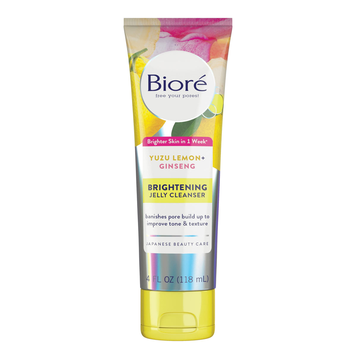 Bioré Daily Brightening Jelly Cleanser, 4 Fl Oz - Banish Pore Build Up & Improve Skin Tone