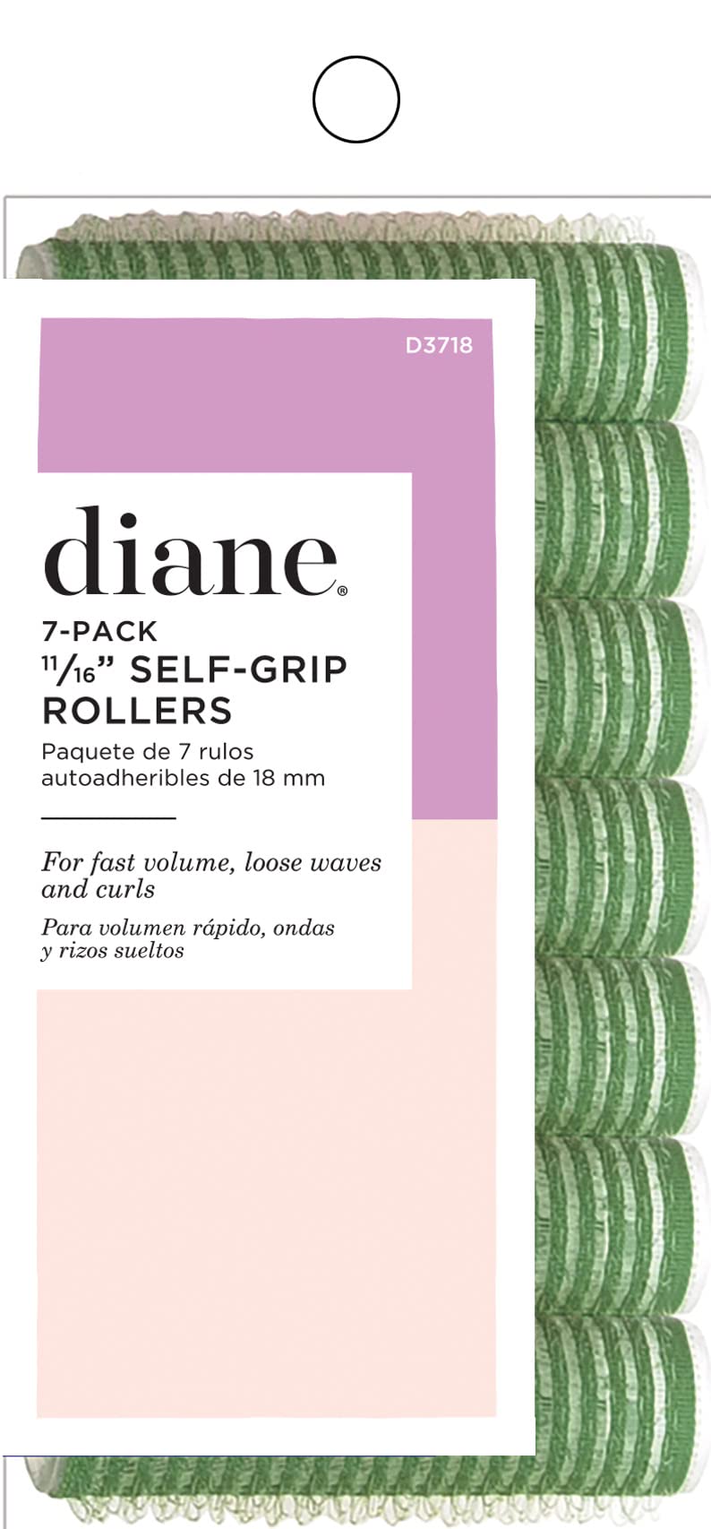 Diane D3718 Green Self Grip Rollers, 11/16 Inch - Perfect for Hair Styling and Volume