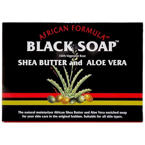 Madina African Black Soap With Shea Butter & Aloe Vera, 3.5 Oz - Pack Of 12