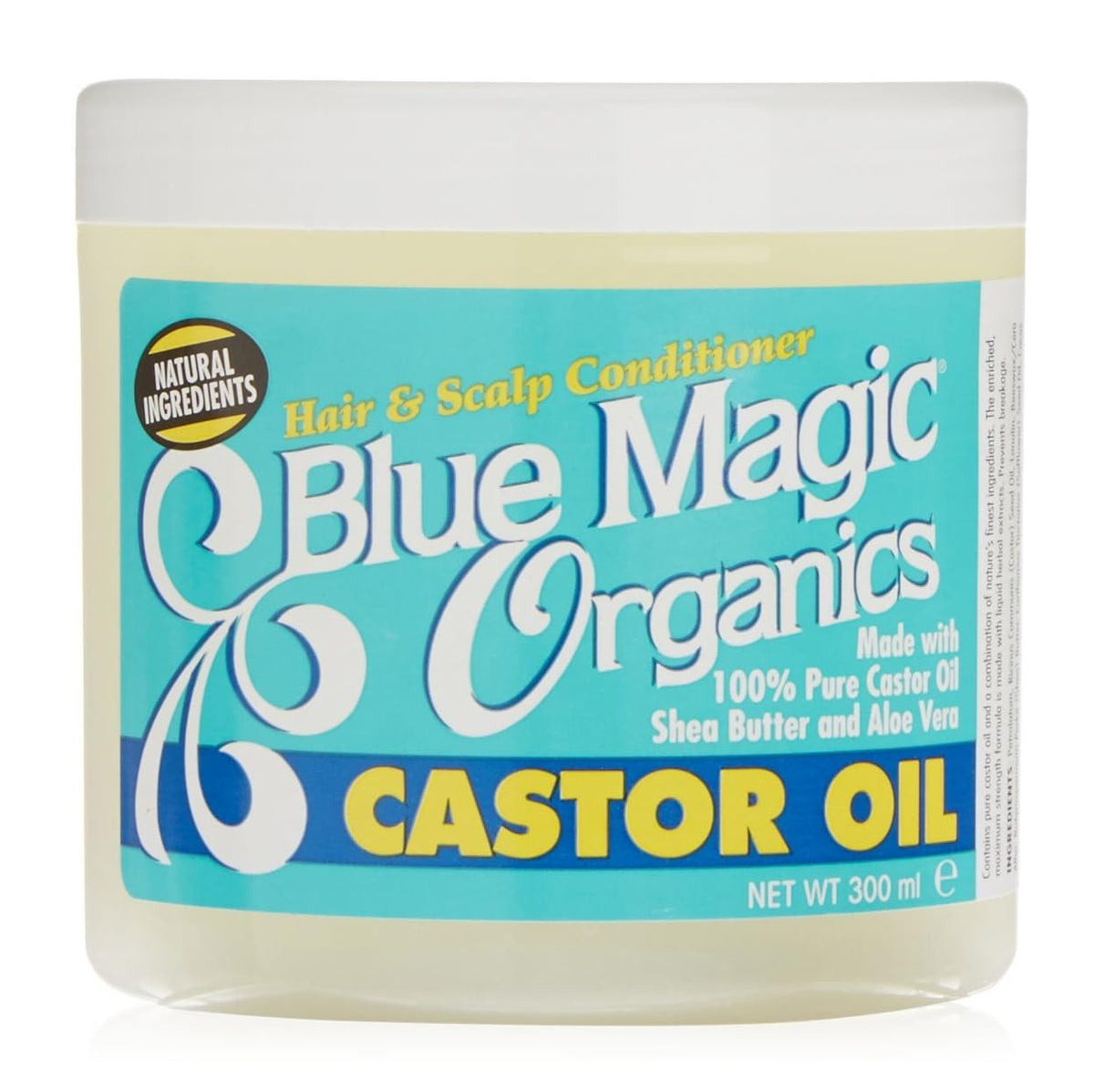 Blue Magic Castor Oil 12 Oz Jar - Natural Moisturizer For Hair And Skin, Nourishing Formula