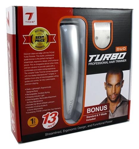 Tyche Turbo Hair Clipper Duo 13-Piece Kit - Professional Hair Cutting Set, Durable Abs Material