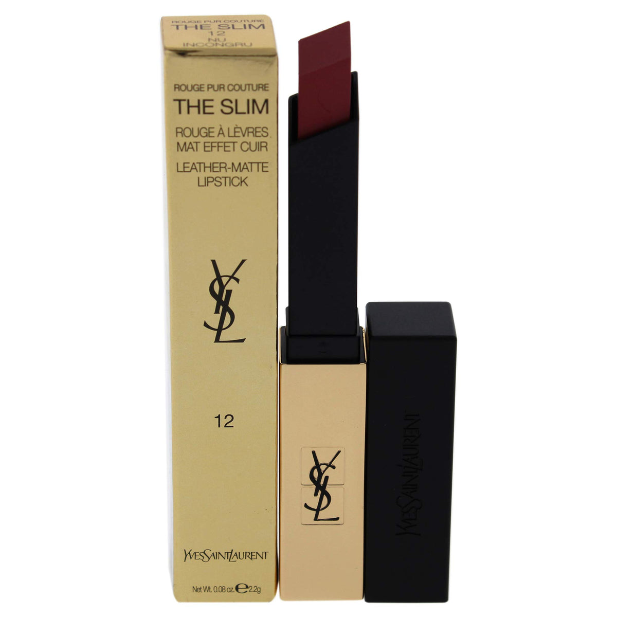 Yves Saint Laurent Rouge Pur Couture Slim Matte Lipstick 12 Nu Incongru 0.08 oz