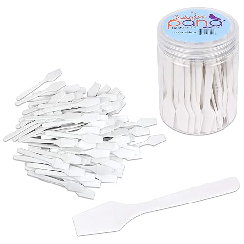 Pana 100Pcs Disposable Plastic Spatulas For Makeup & Skincare, 2.5&quot; White