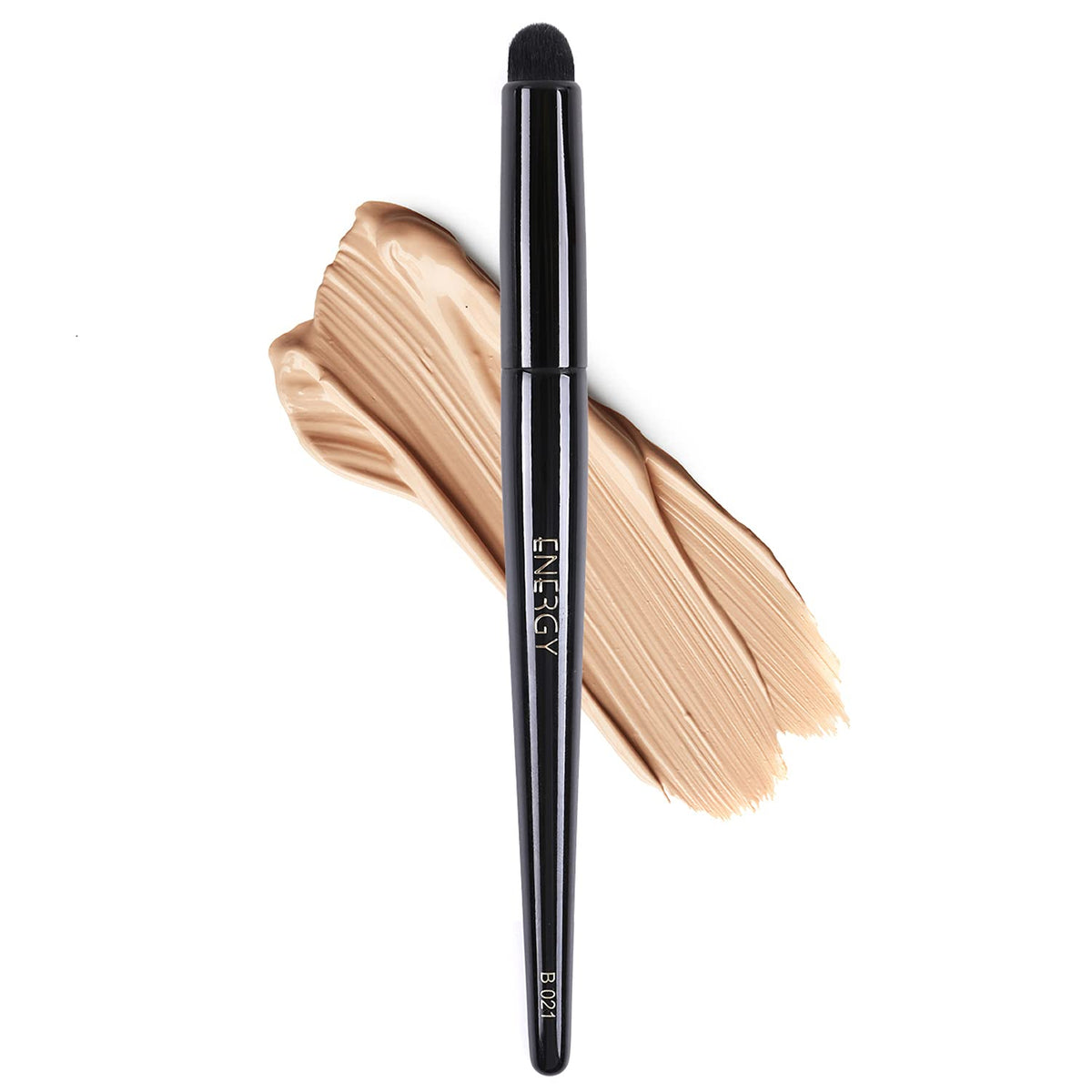 Energy Tapered Concealer Brush - Vegan Mini Kabuki For Liquid & Cream Makeup, Black