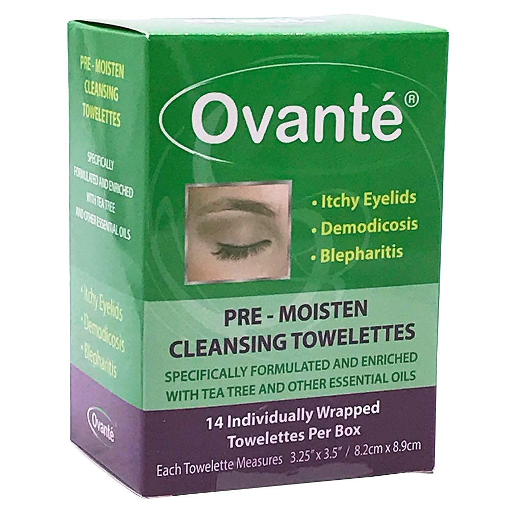 Ovante Eyelid Wipes - Coconut & Tea Tree Oil For Demodex, Blepharitis & Itchy Eyes - 