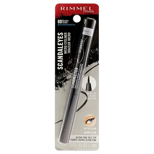 Rimmel London Scandaleyes Micro Eyeliner, Waterproof, Smudge-Proof, Black, 0.04Oz