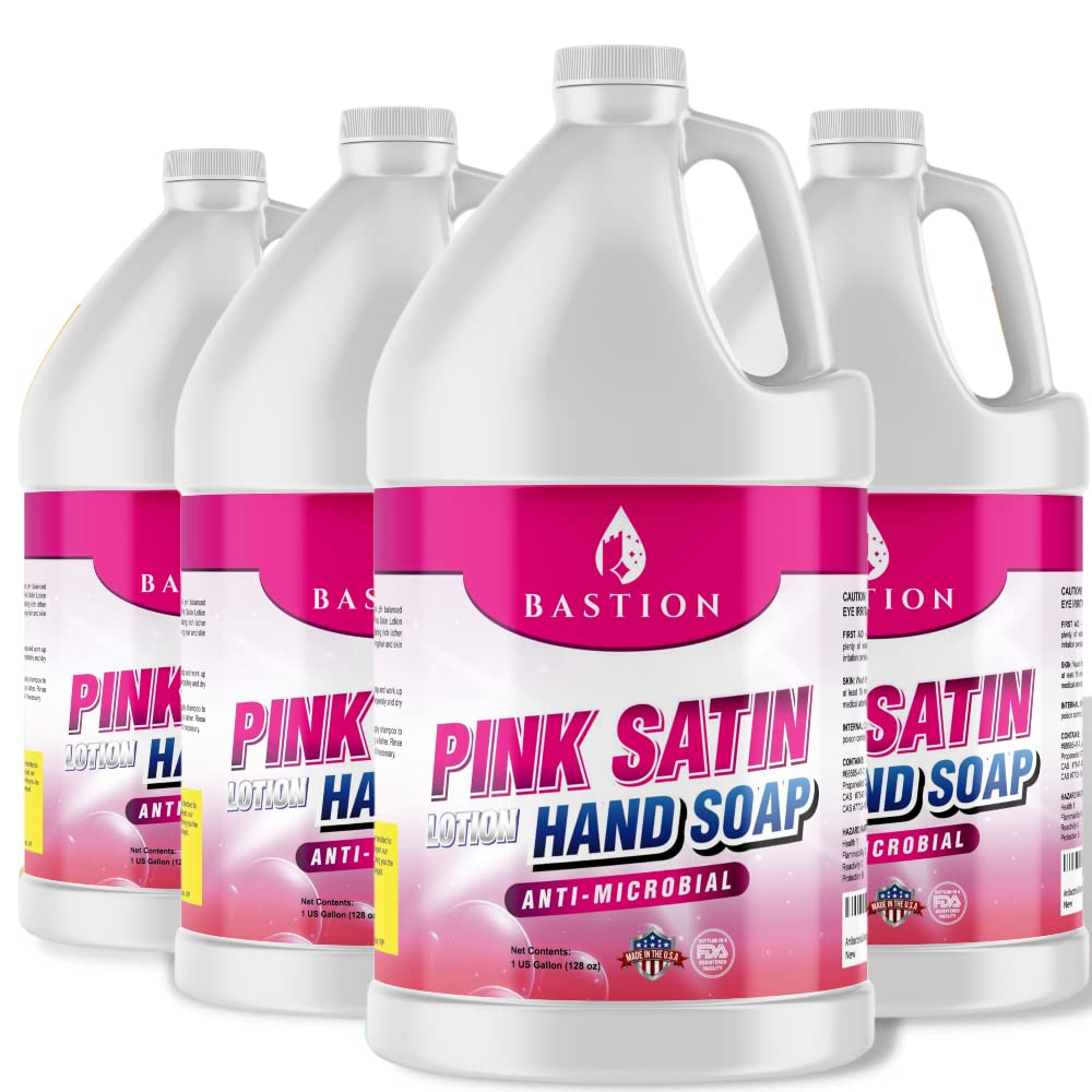 Bastion Antimicrobial Hand Soap - Silky Pink Lotion, 4 Gallons (512 oz), pH Balanced, Made in