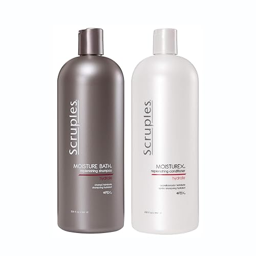 Scruples Moisture Bath Shampoo & Moisturex Conditioner Set For Dry, Frizzy Hair - 33.8 Oz