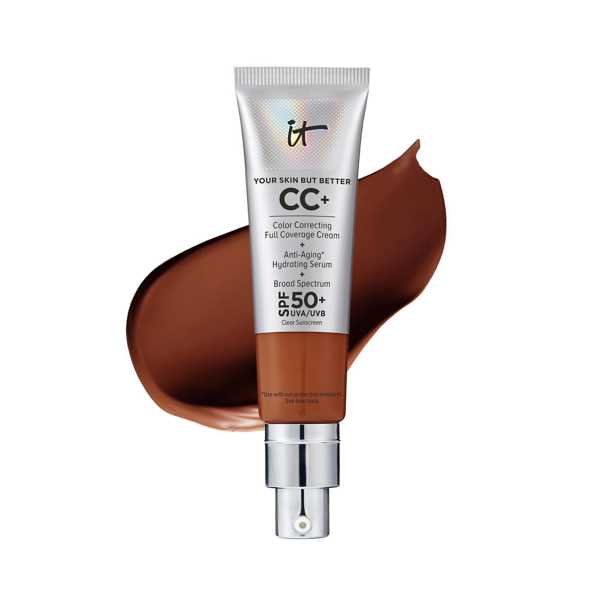 It Cosmetics Cc+ Cream, Deep - Full Coverage Foundation, Hydrating Serum & Spf 50+, 1.08 Fl Oz