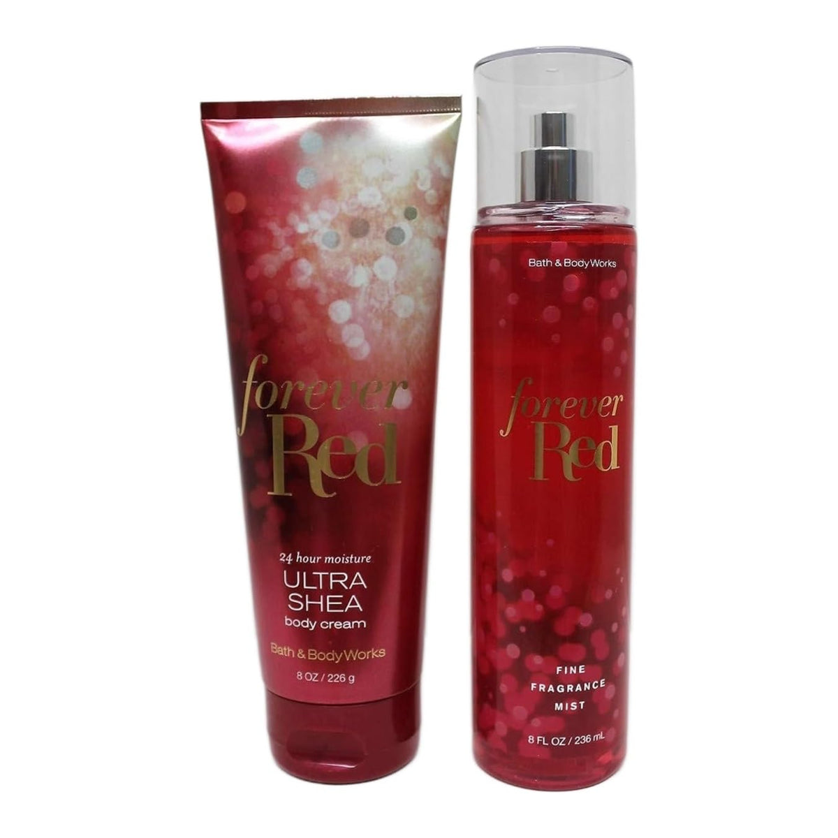 Bath & Body Works Forever Red Set - Fine Fragrance Mist & Ultra Shea Body Cream, Full Size