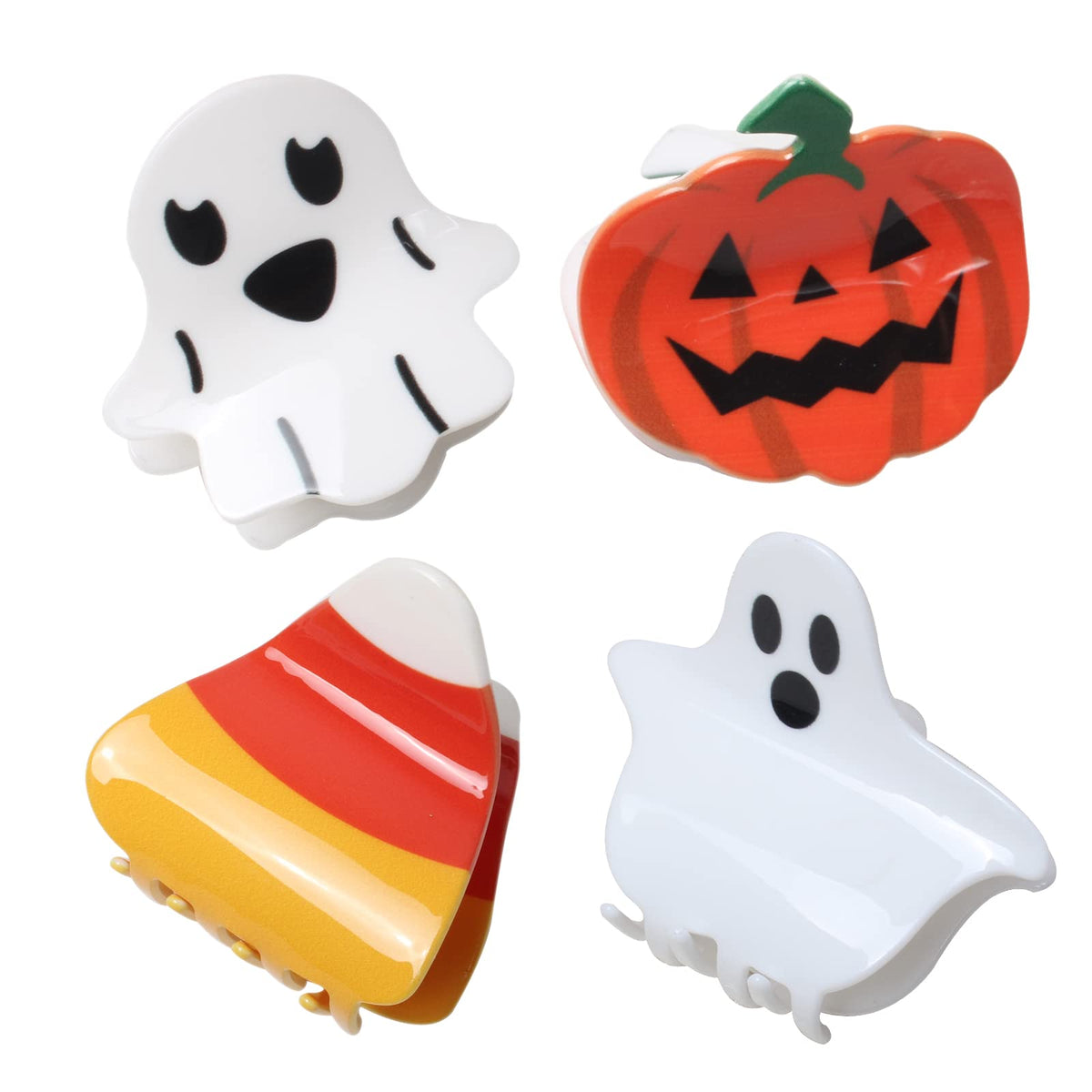 Cuizhiyu Halloween Hair Claw Clips, Pumpkin Ghost Face, Cute Acrylic Hair Accessories For Girls