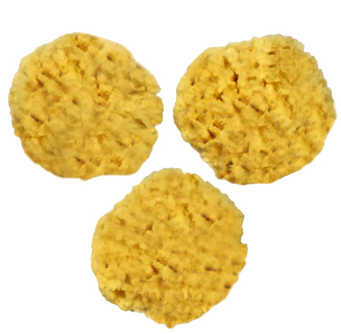 Spa Destinations Facial Sea Wool Sponge Pack Of 3, Yellow, 2-3 Inches, Natural Material