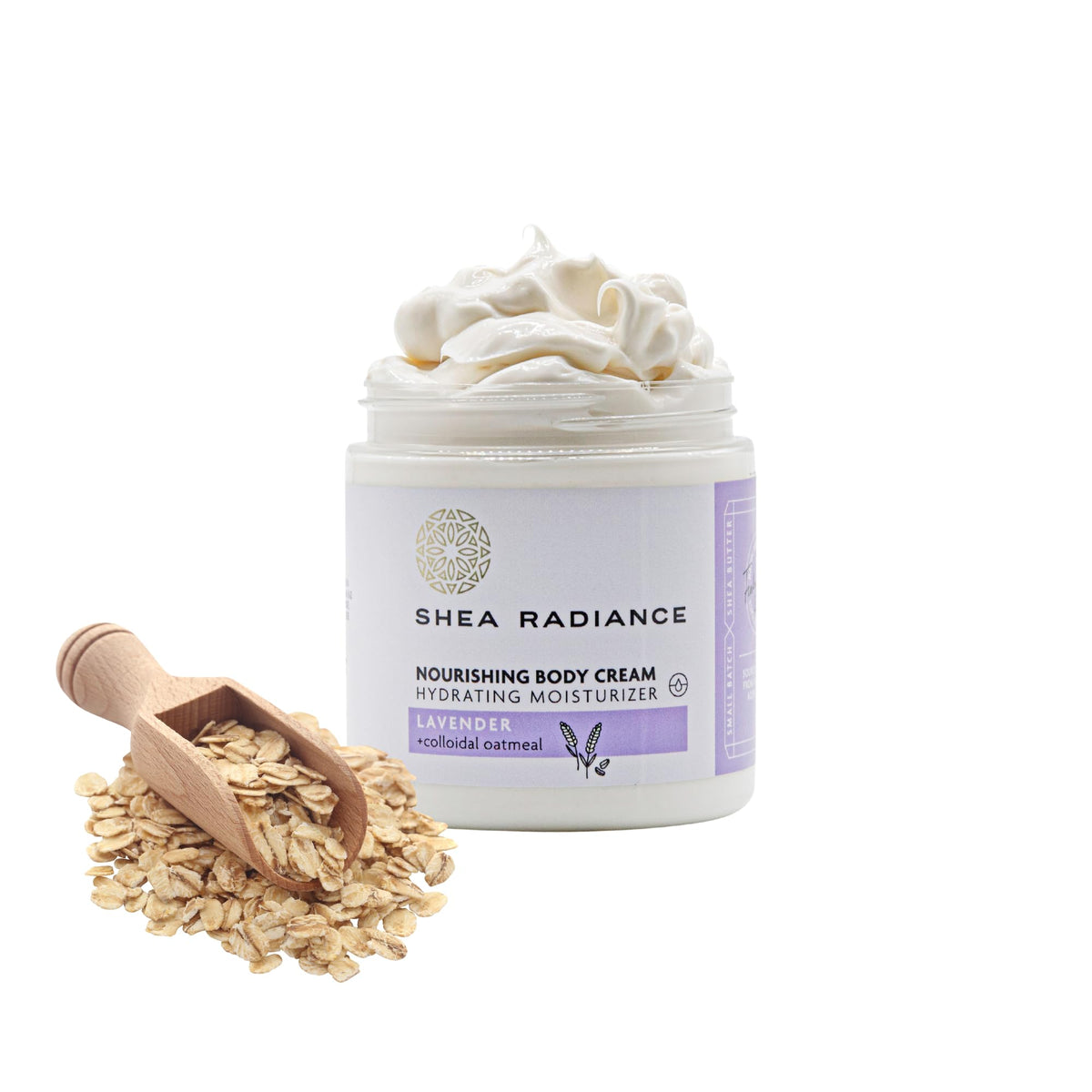 Shea Radiance Nourishing Body Cream With Colloidal Oatmeal - Hydrating Moisturizer For Sensitive Skin - Lavender Bliss 