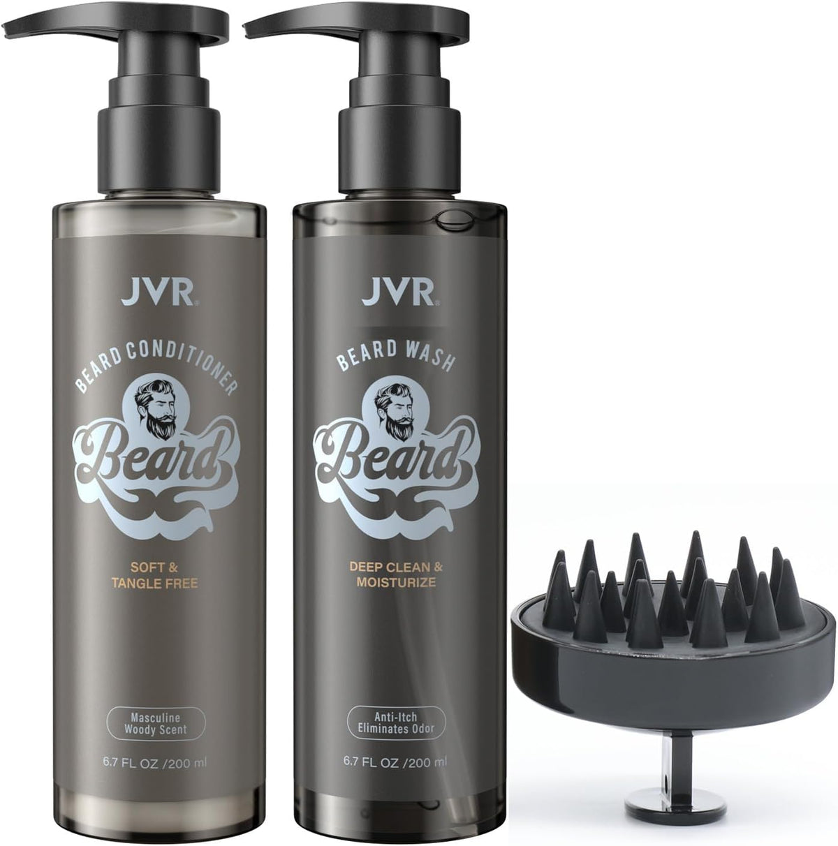 Jvr Beard Wash & Conditioner For Men - Organic Coconut & Aloe, Reduces Frizz, 6.7Oz