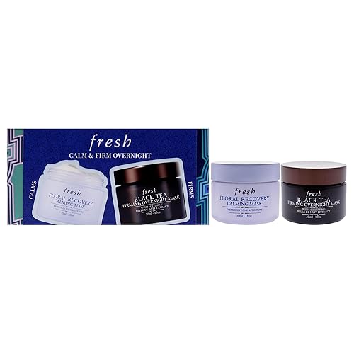 Fresh Calm Overnight Mask Kit - 2 Pc Black Tea & Floral Recovery Masks For Women