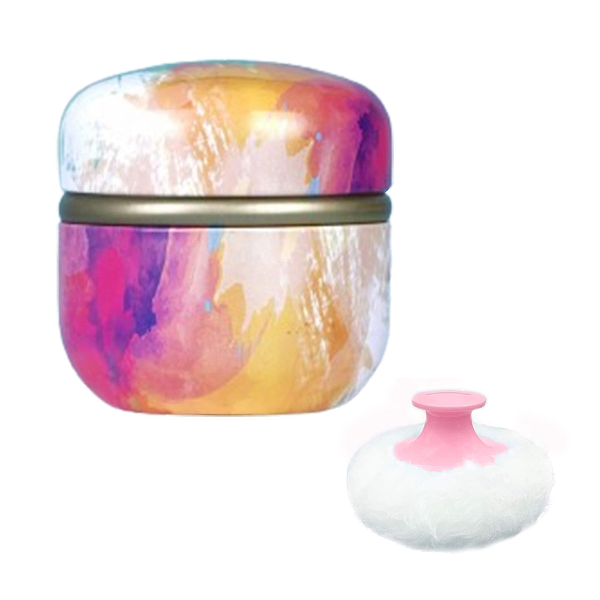 Qopoto Body Powder Puff & Container For Dusting Powder - Women'S Travel Accessory, Abstractionism