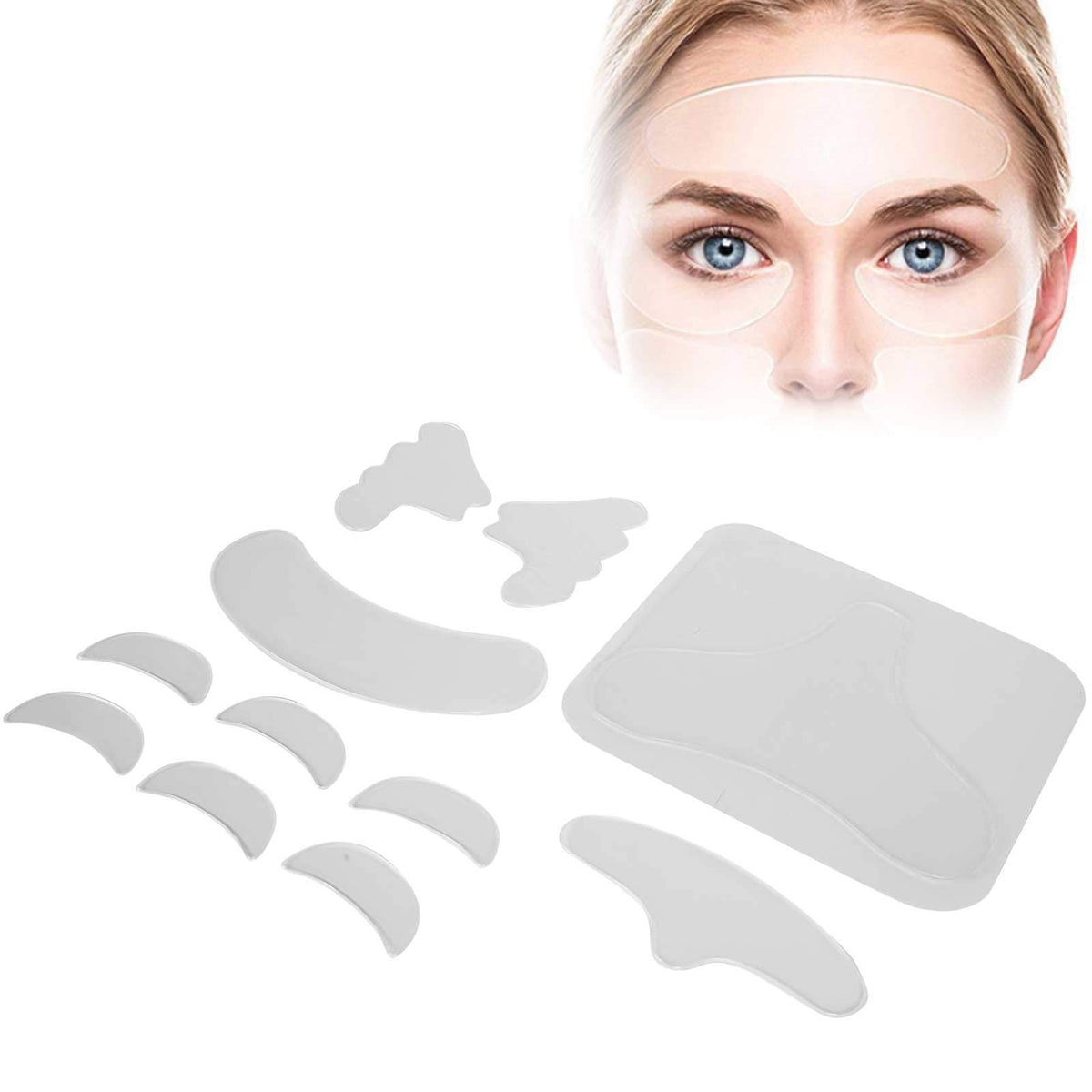 Brrnoo 11 Pieces Silicone Anti-Wrinkle Facial Patches For Smooth Skin, Reusable Cheek Stickers