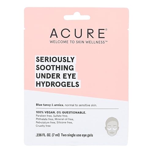 Acure Seriously Soothing Under Eye Hydrogels - 7 Ml Gel, Pack Of 12, Hydrating Eye Masks