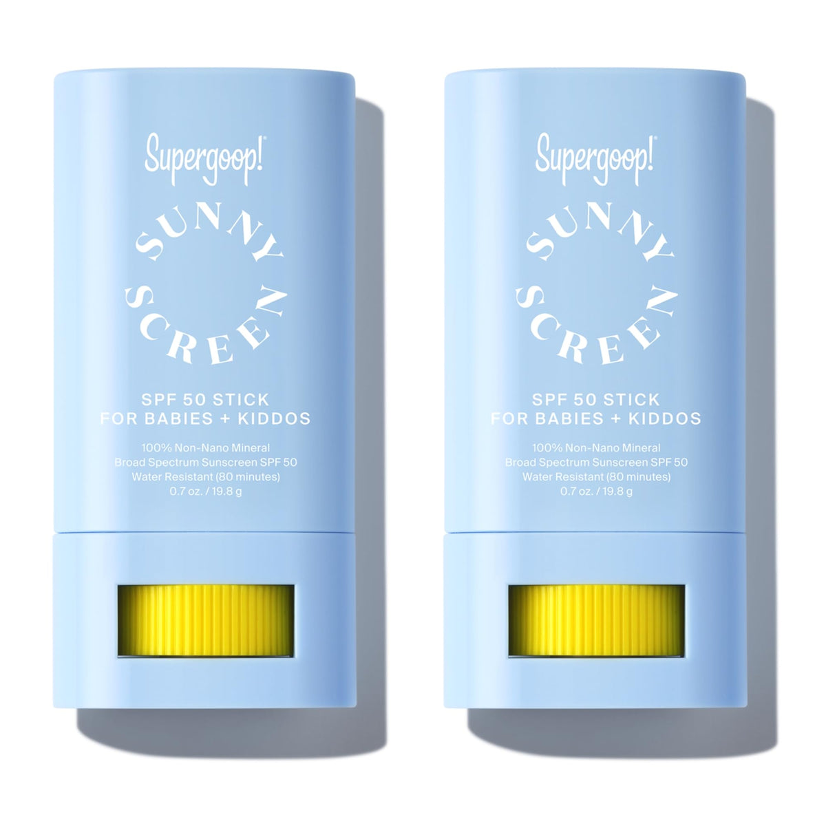 Supergoop! 100% Mineral Sunscreen Stick Spf 50 - 0.7 Oz - Pack Of 2 For Kids &