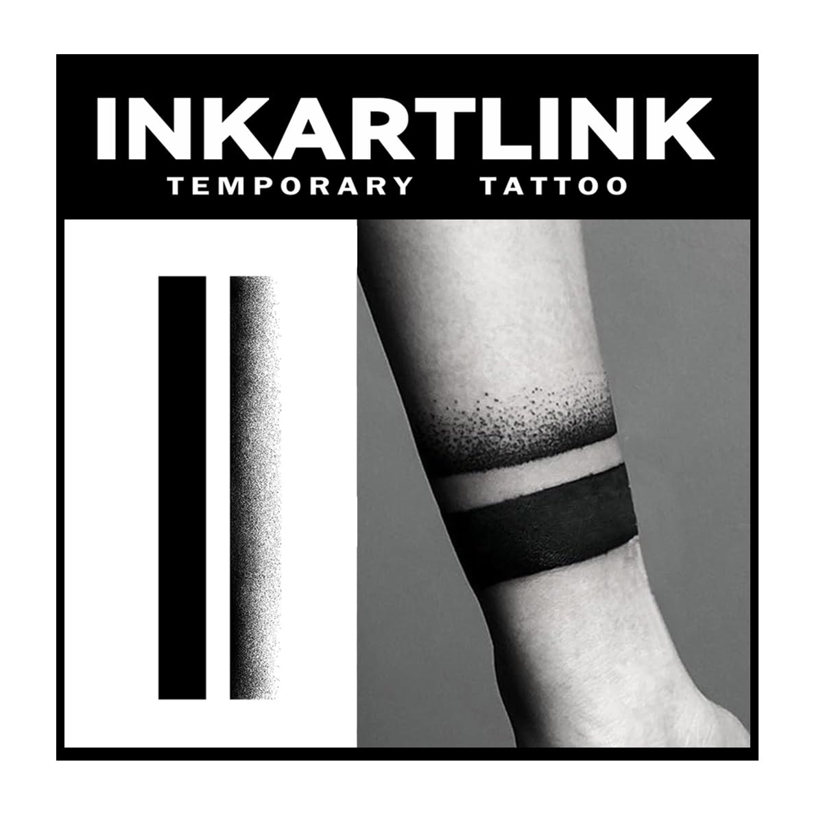 Inkartlink Large Semi Permanent Tattoo - Nameless Armlet Design, Waterproof, Realistic, 1-2 Weeks