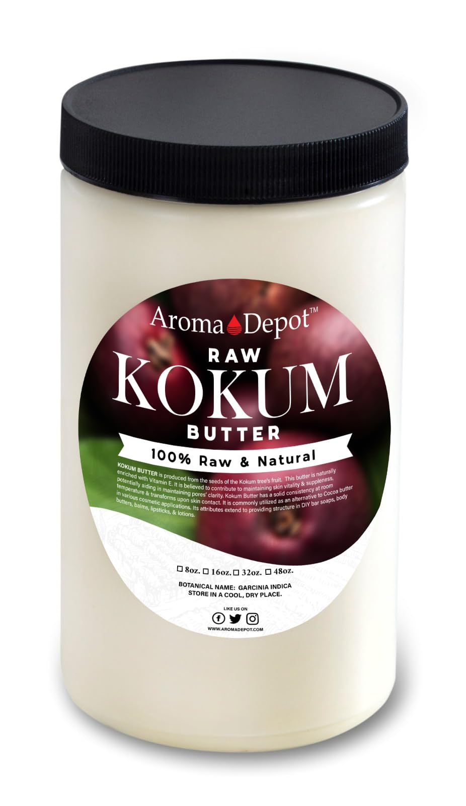 Aroma Depot 2 Lb Raw Unrefined Kokum Butter - 100% Pure For Skin, Hair, Body Butters & So