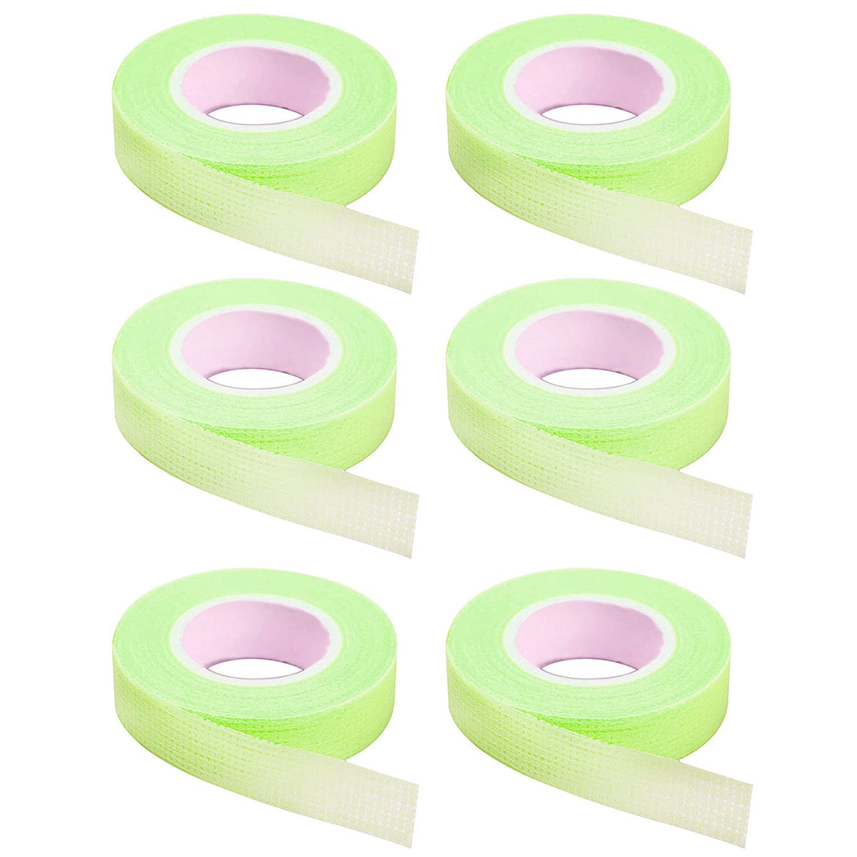 JASSINS 6 Rolls Green Eyelash Tape - Breathable Micropore Fabric for Extensions, 9m Each Roll