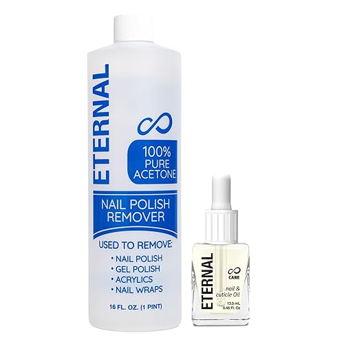 Eternal Acetone Nail Polish Remover & Cuticle Oil - 100% Pure, 16 Fl Oz Remover Kit