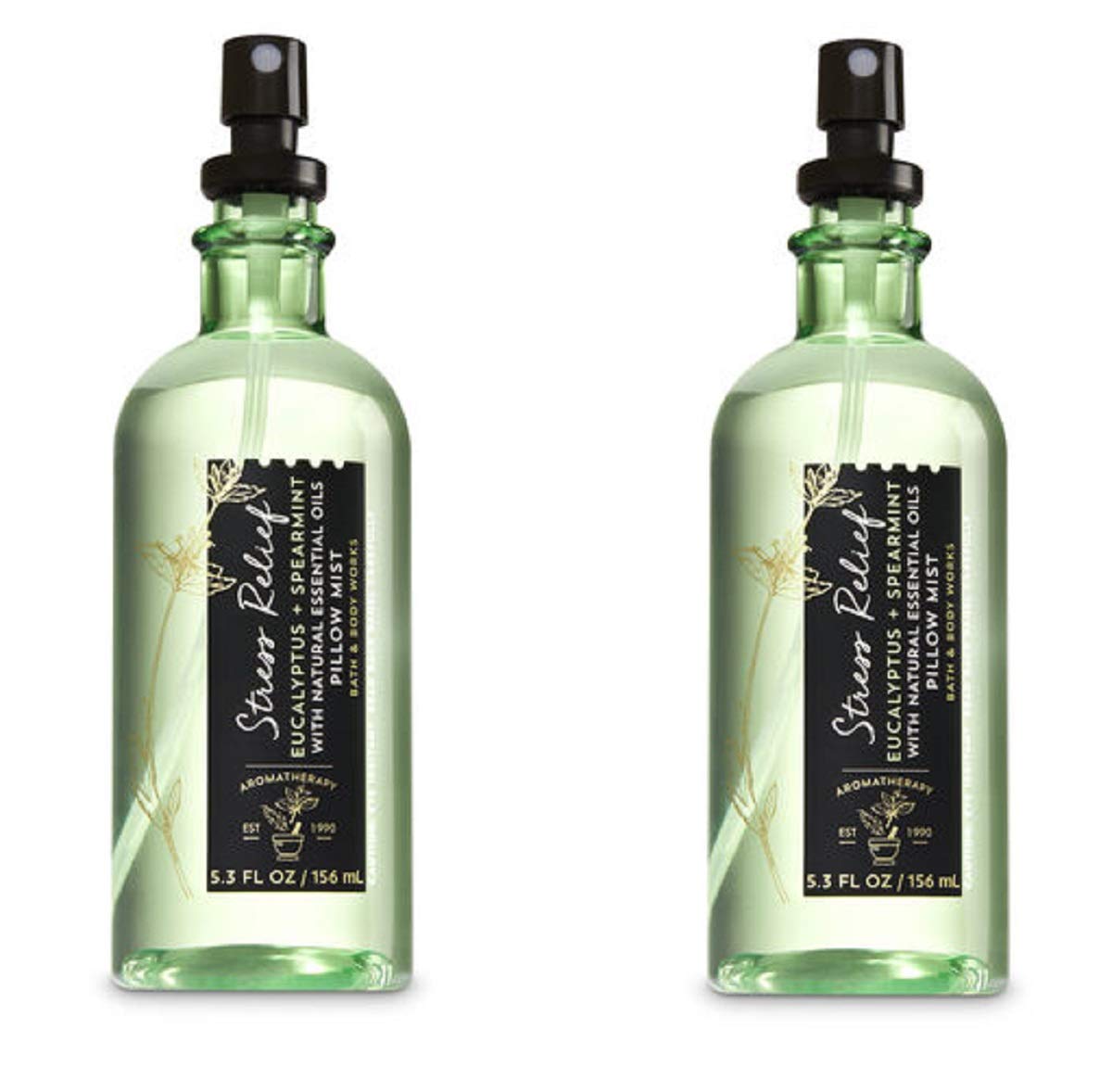 Bath & Body Works Eucalyptus Spearmint Pillow Mist, 5.3 Fl Oz, 2-Pack For Stress Relief