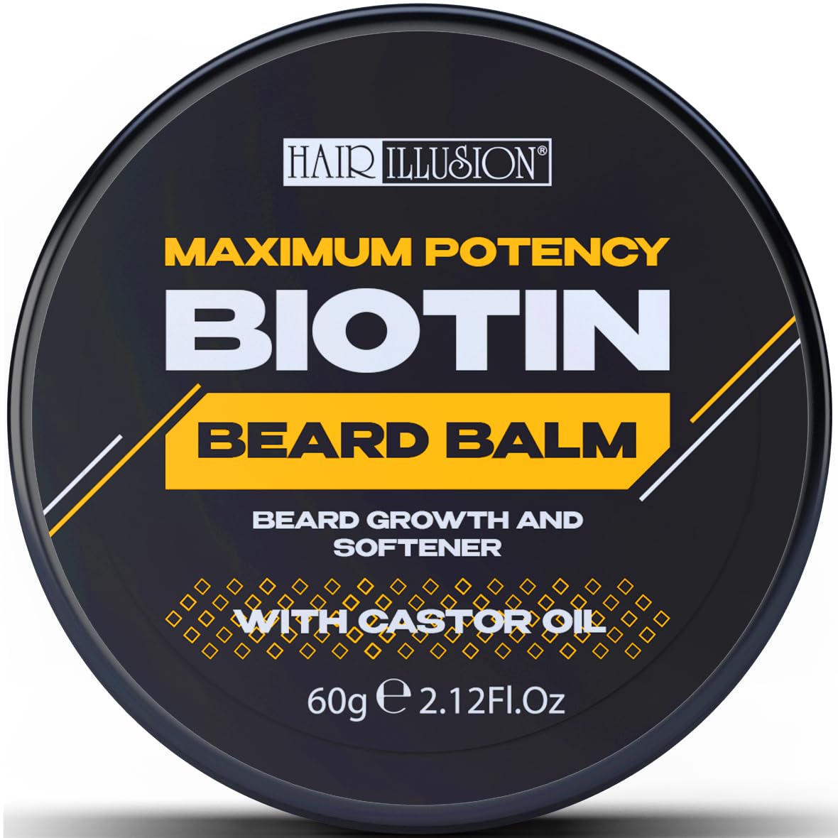 Hair Illusion Beard Balm - Maximum Potency Biotin For Beard Growth & Conditioning, 2.1 Fl Oz