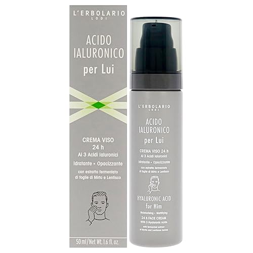 L'Erbolario Hyaluronic Acid Mattifying Face Cream For Men - 1.6 Oz Moisturizer