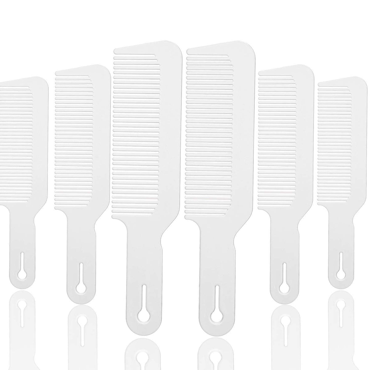 Boao 6 Pack Barber Combs - 9&quot; Heat Resistant Clipper Combs for Flat Tops - White